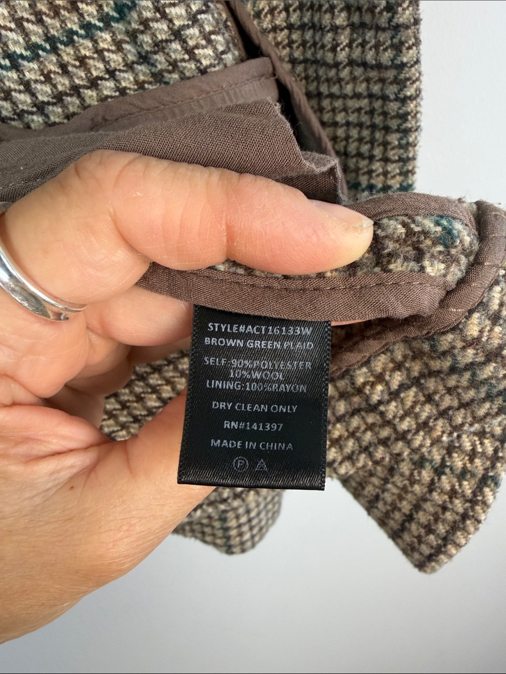ASTR The Label Harlow Blazer Brown Green Plaid Oversized XS Wool Blend Coat - Picture 16 of 16